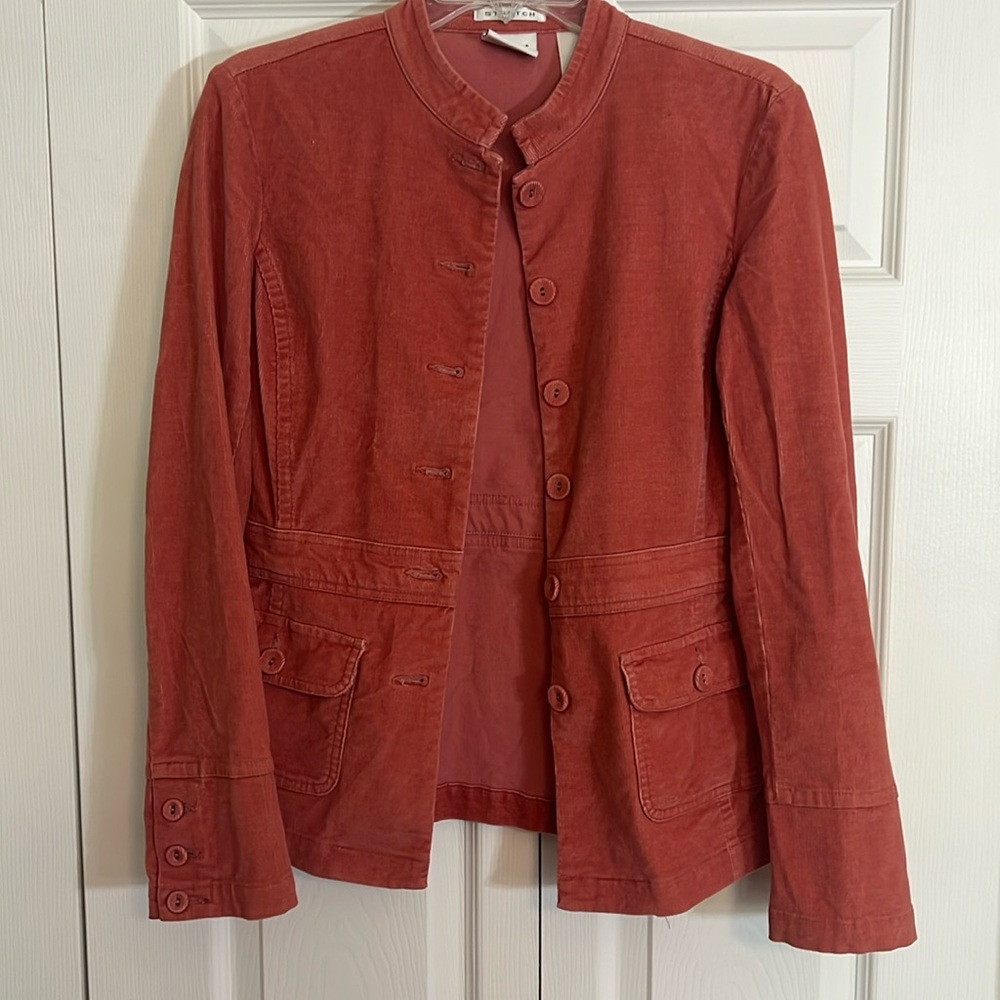 Axcess Liz Claiborne size 4 Peach Pink Y2K Corduroy Jacket J1